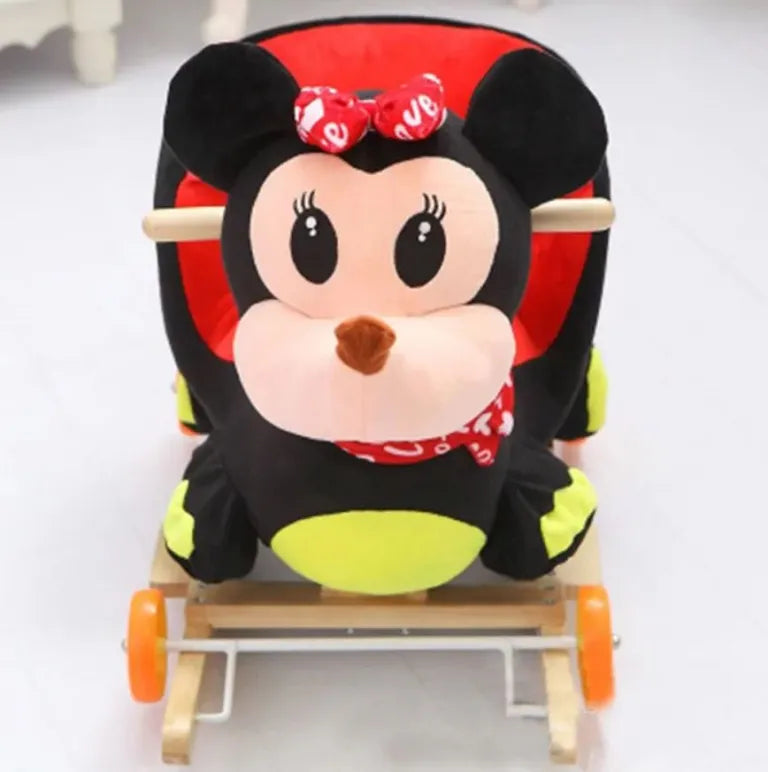 2-in-1 Plush Animal Rocking Chair with Wheels – Minnie Mouse Character Designs