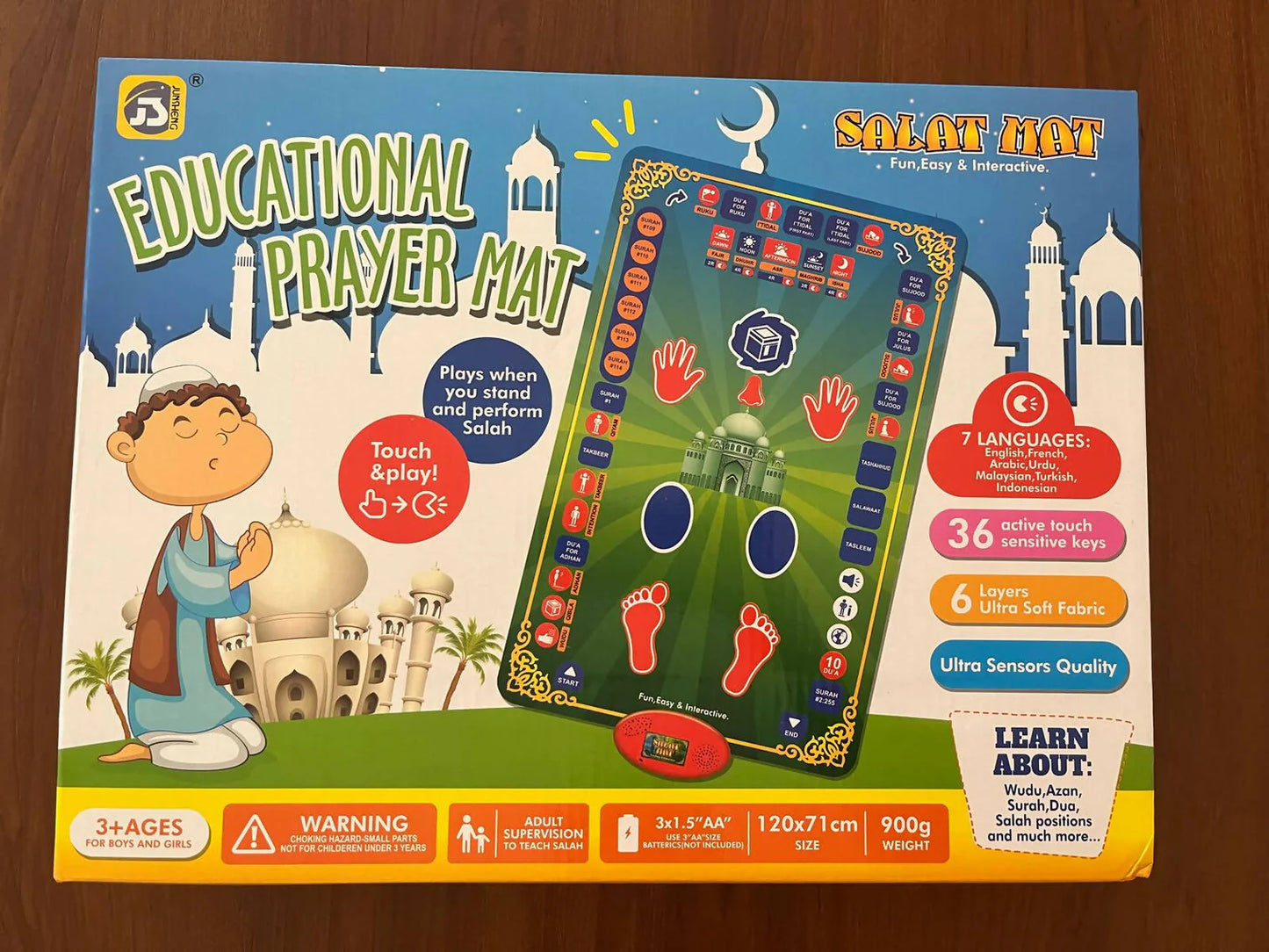Kids Salah Mat – Educational Prayer Mat with Voice Guidance & Learning