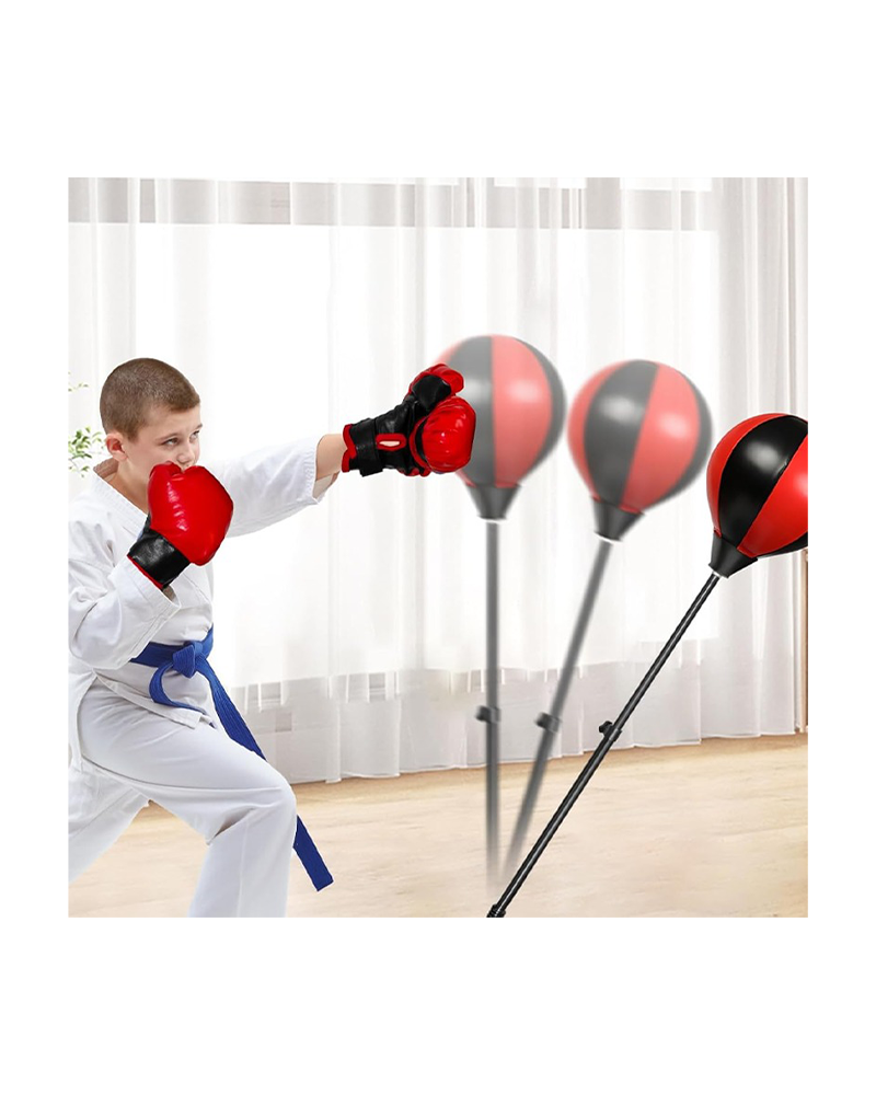 Adjustable Kids Boxing Set – Punching Bag with Gloves