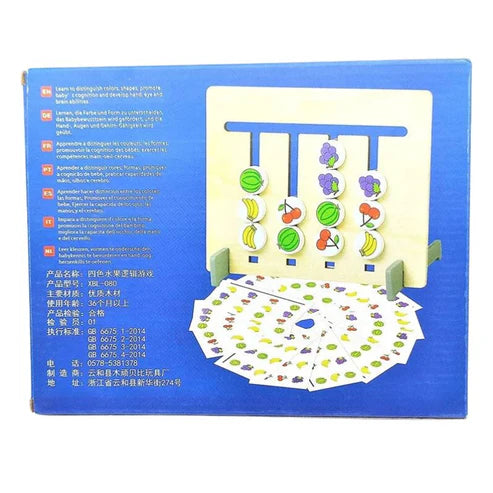 Four Color Animal & Fruit Game For Montesori Kids