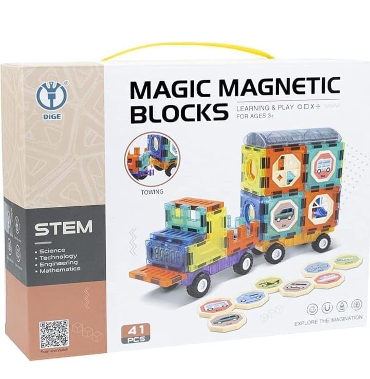 Magic Magnetic Blocks 41 Pcs Toy For Kids (Square Shape)