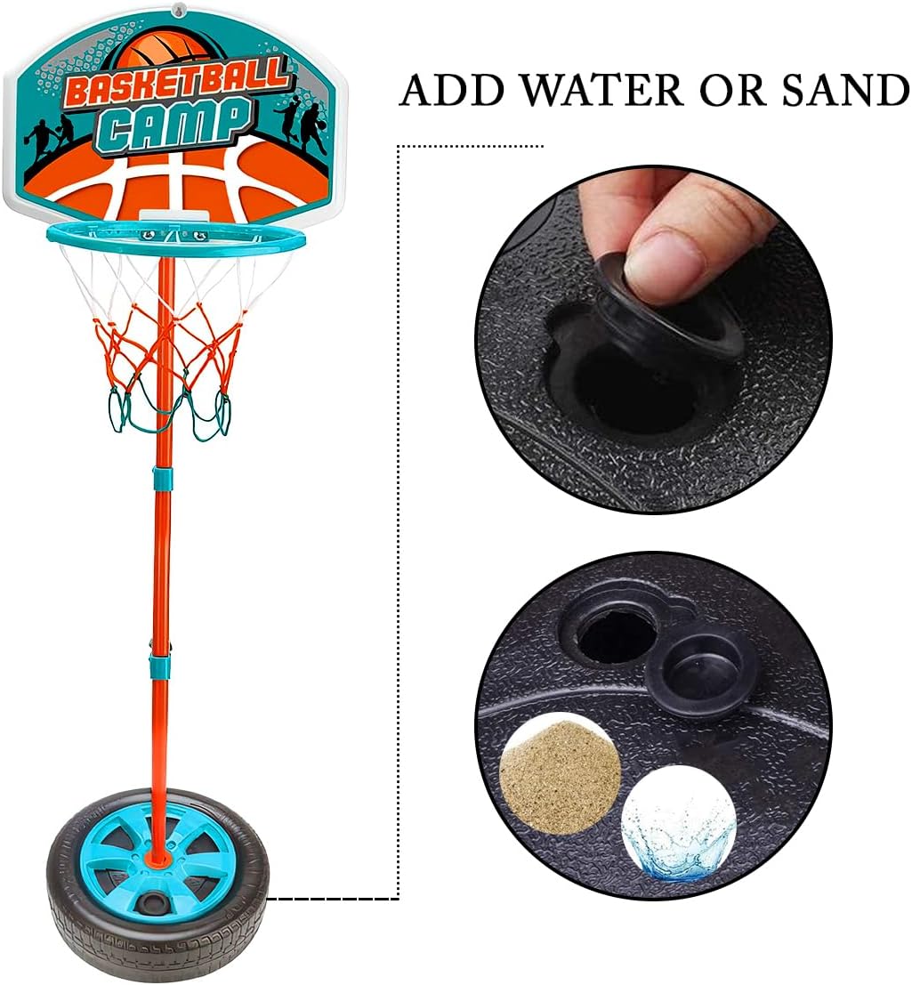 Metal Adjustable Kids Basketball Hoop Set with Ball & Pump – Indoor & Outdoor Sports Toy (Ages 3+)