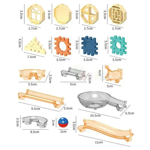STEM Gear & Ball Track Set – Build, Roll & Learn Puzzle Blocks (98+ Pcs)