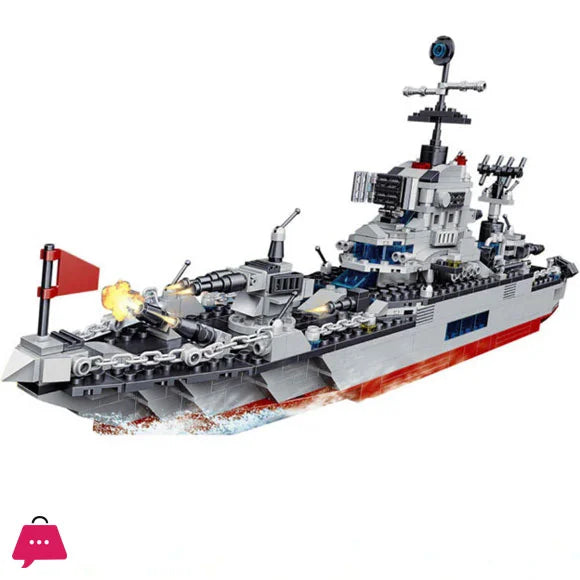 Navy Battleship Building Block Set – 739+ PCS, 13-in-1 Upgrade Kit