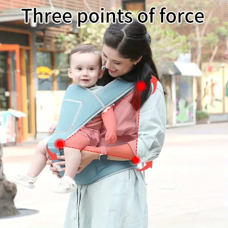 Baby Carrier with Detachable Hip Seat – & Breathable Design | Newborn to Toddler Support