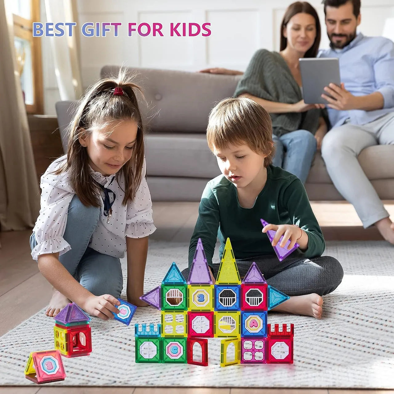 Colorful Magnetic Pipeline Building Blocks – 42 PCS DIY STEM Educational Toy Set