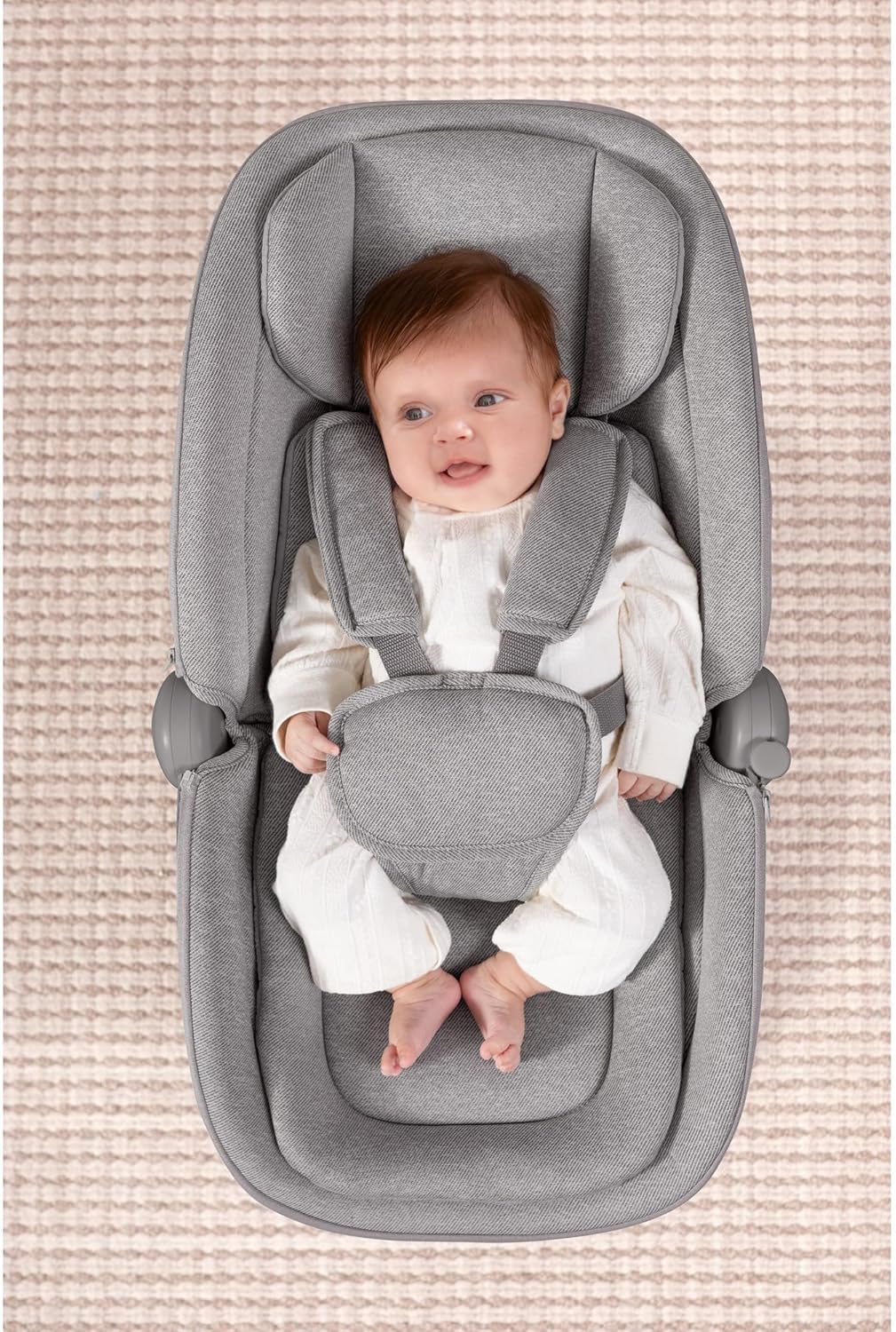 Multi-Motion Baby Cradle – 360° Rotating Electric Rocker with Music & Mosquito Net