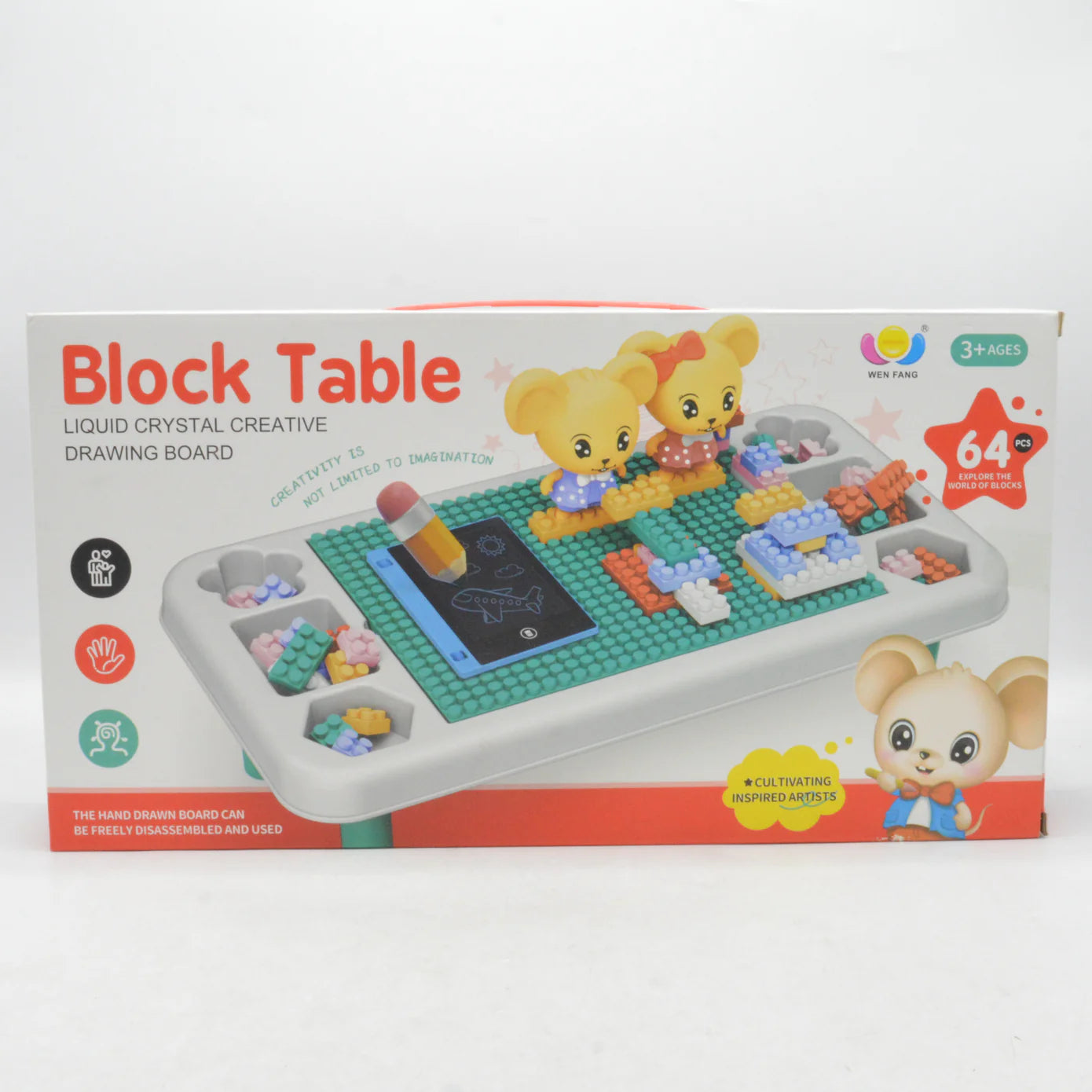 Blocks Creative Table Building Blocks Table 64 Pcs
