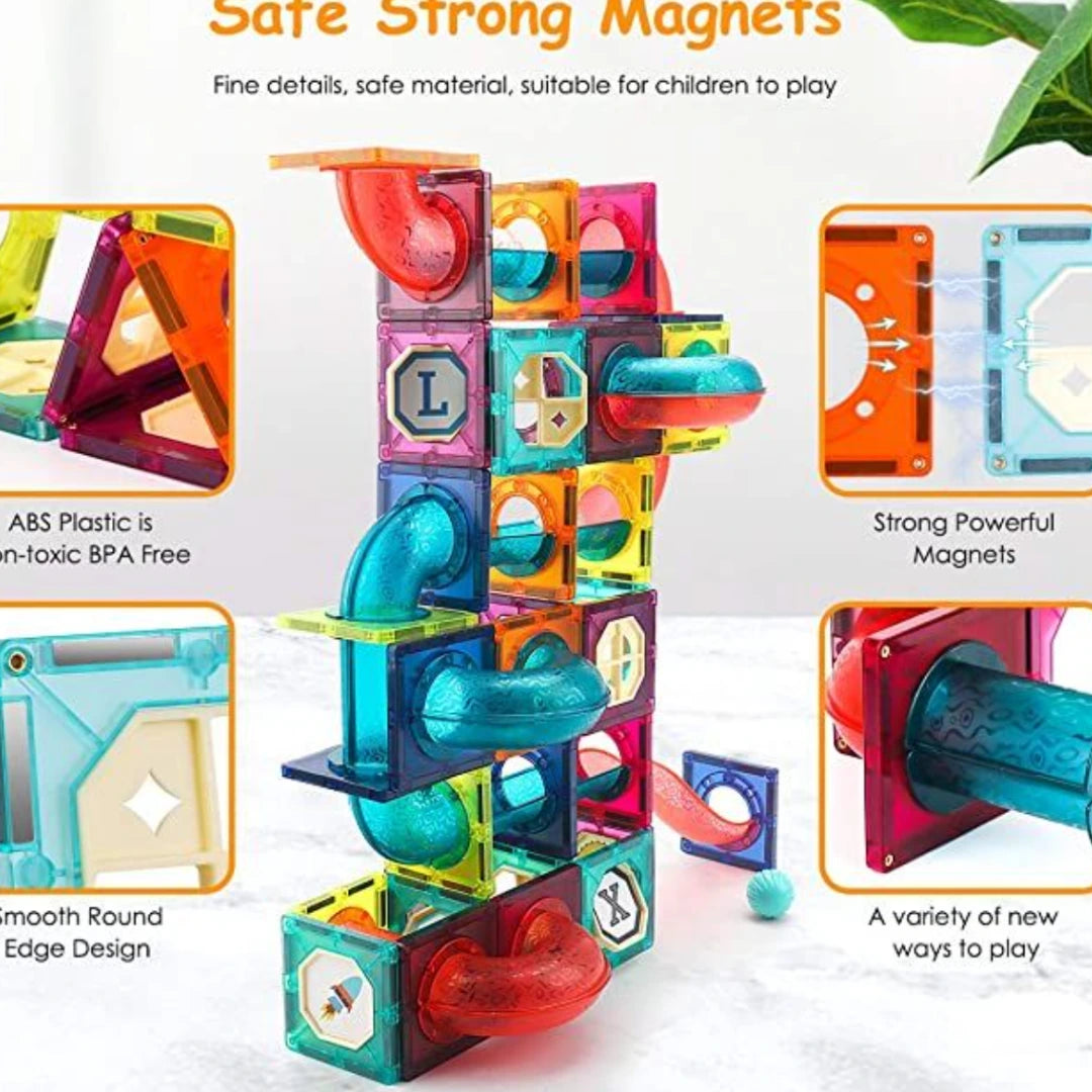 Colorful Magnetic Pipeline Building Blocks – 42 PCS DIY STEM Educational Toy Set
