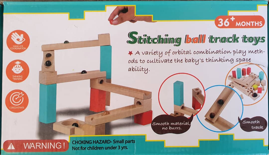 Stitching Ball Track Toys – Wooden Marble Run Toy Set for Kids