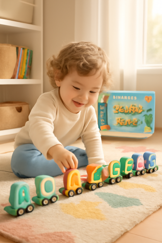 Wooden Magnetic Train with Numbers: Colorful Play & Learn
