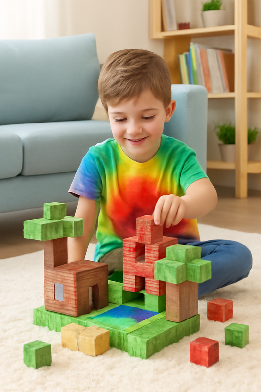 Super World Magnetic Cube – 128 Pcs Building Set for Kids (Minecraft Style)