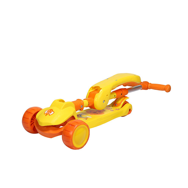 Adjustable Kids Scooter with Foldable Seat – Multi-Color 3-Wheel Ride