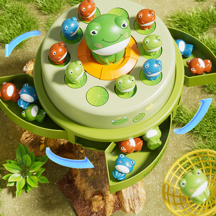 Frog Bouncing Toy with Music & Net – Interactive Catch Game for Kids