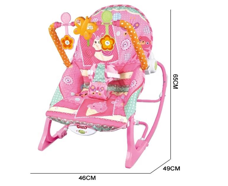 Infant to Toddler Rocker pink Animal Pattern Electric Musical Bouncer Baby Swing