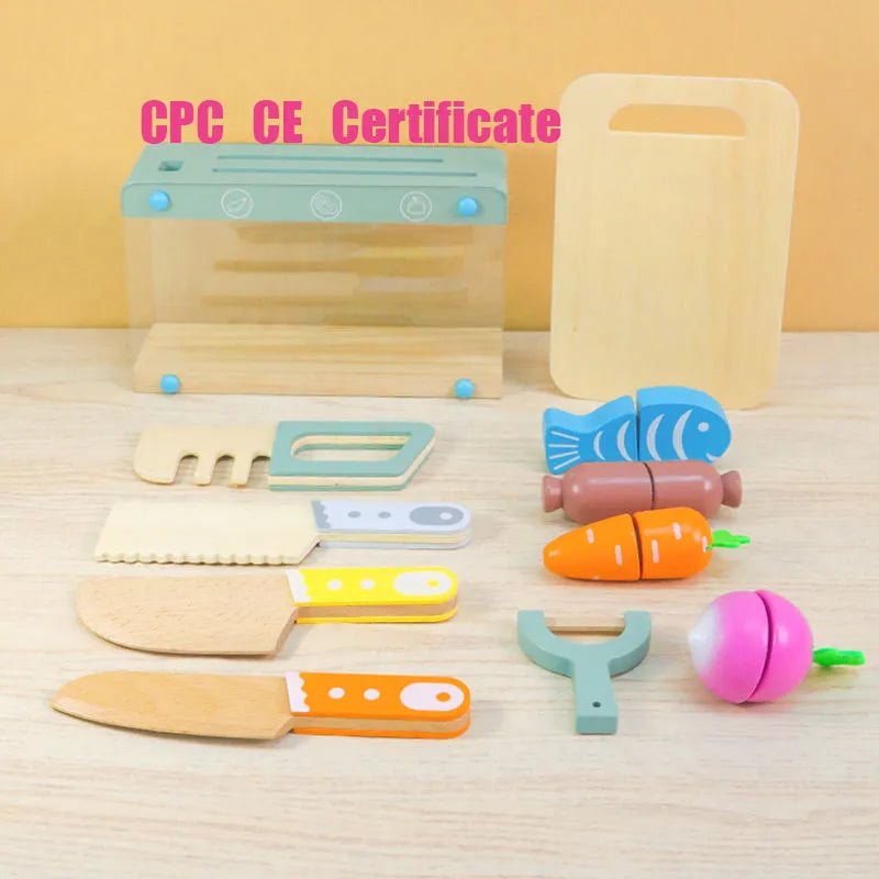 Little Kitchen Accessories + Colorful Fruit & Vegetable Cutting Toy (Pack 1)