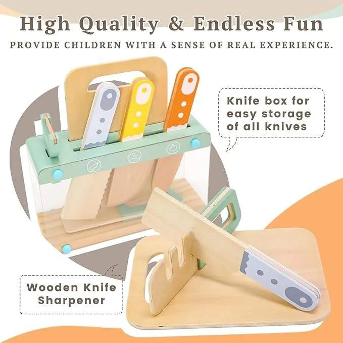 Little Kitchen Accessories + Colorful Fruit & Vegetable Cutting Toy (Pack 2)