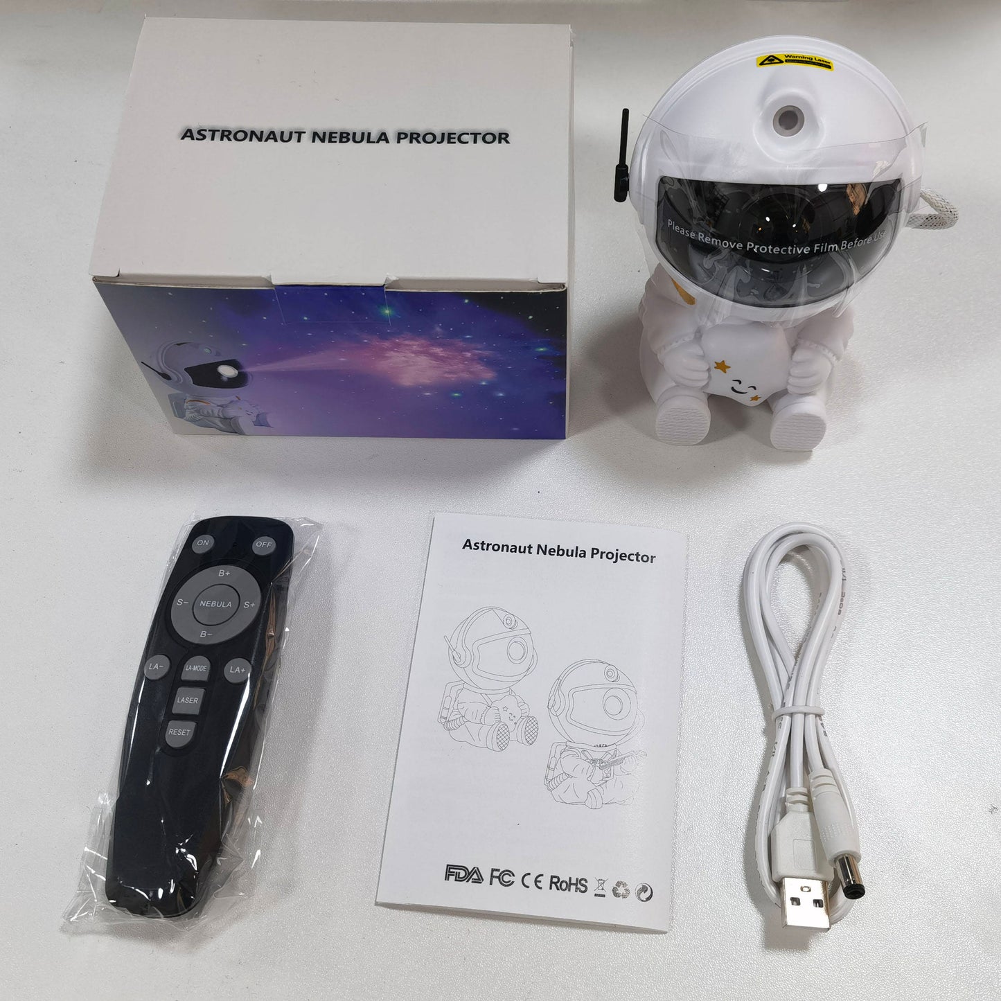 Astronaut Galaxy Projector Lamp – LED Star Night Light for Bedroom Decor