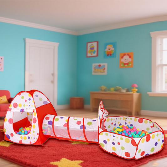 3-in-1 Kids Play Tent with Tunnel & Ball Pit – Pop-Up Indoor/Outdoor Adventure Set