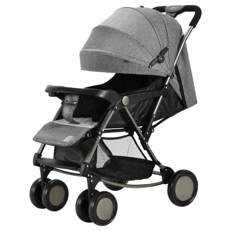Premium Foldable Baby Stroller – Comfortable, Travel-Friendly Pram (Grey)