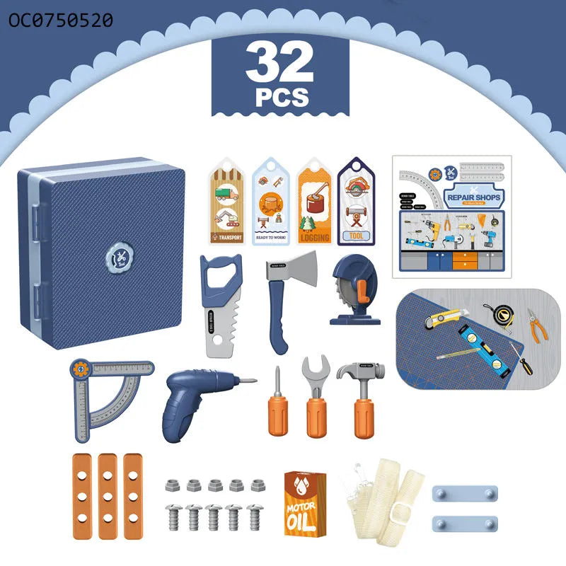 Kids Engineering Tool Set 30 Pcs Pretend Play Kit