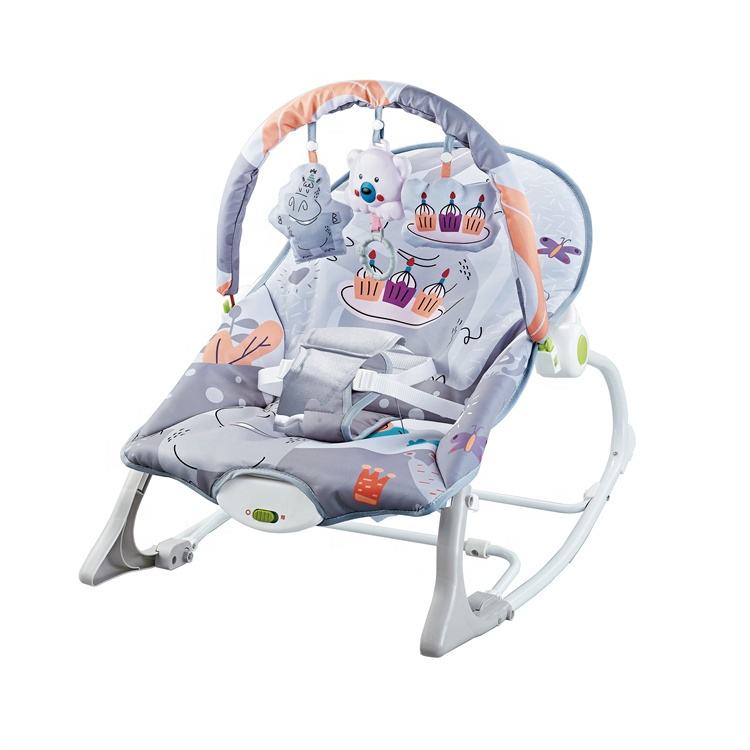 Baby Bouncer Rocker Chair – With Soothing Vibrations, Toy Bar & Safety Belt
