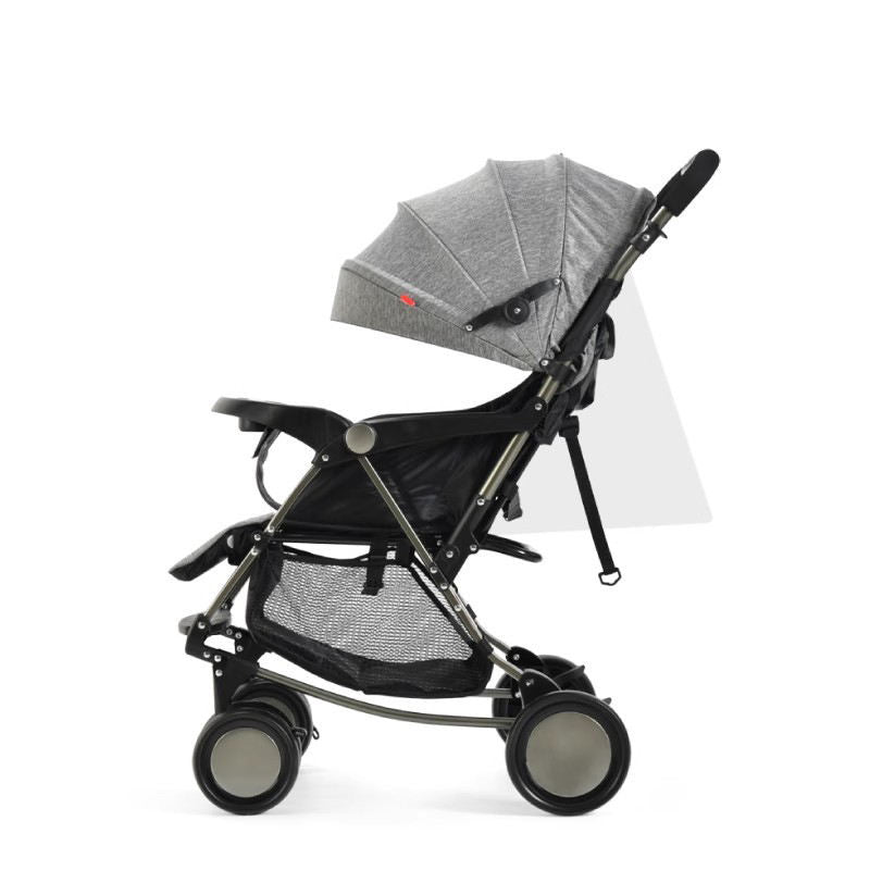 Premium Foldable Baby Stroller – Comfortable, Travel-Friendly Pram (Grey)