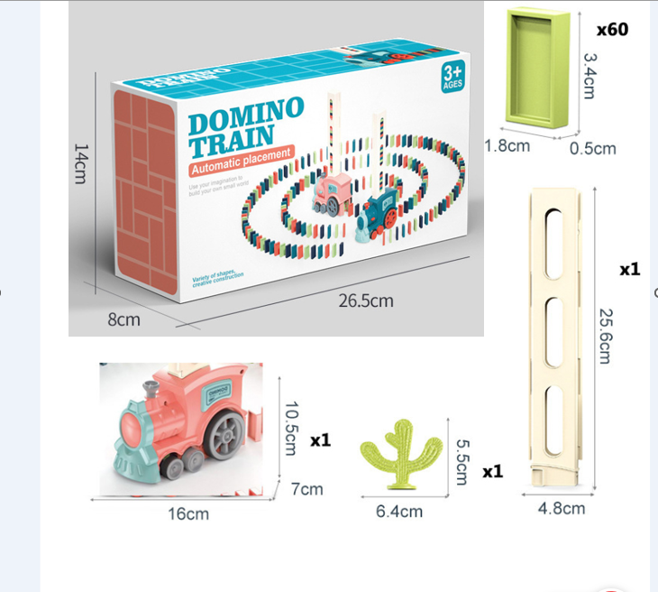 Automatic Domino Train Toy – Domino Laying Train Set with Colorful Tiles for Kids