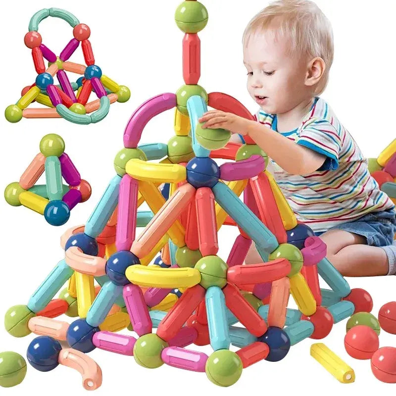 42-Piece Magnetic Construction Set – Colorful Rods & Balls Building Toy for Kids