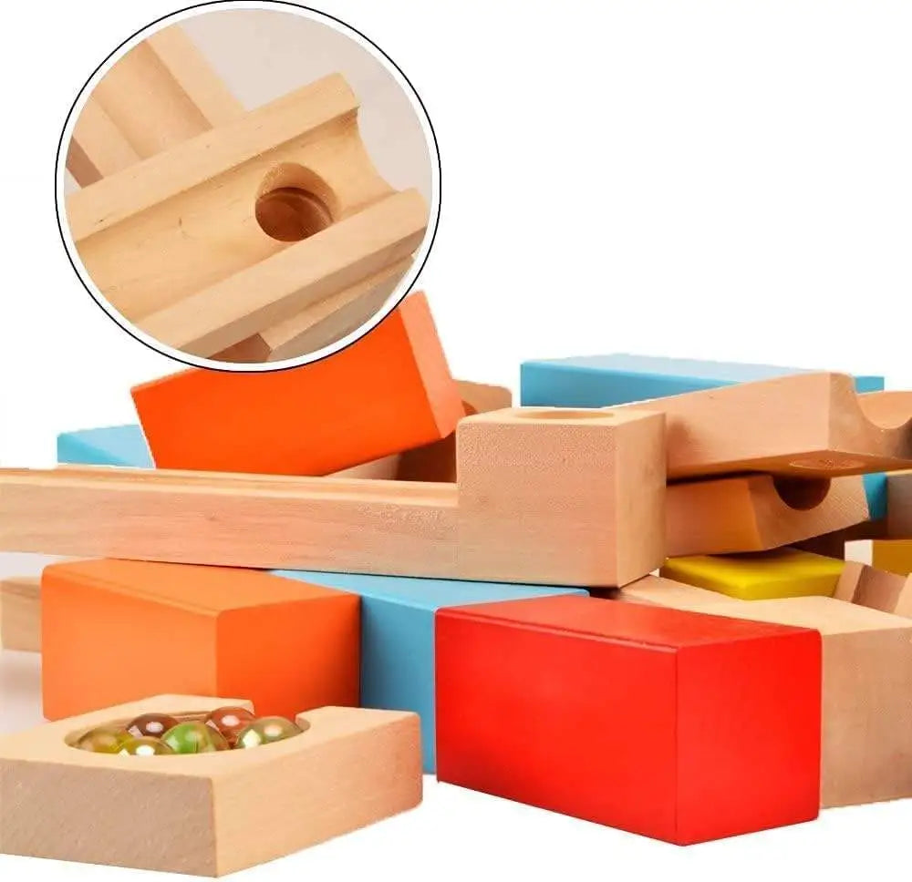 Stitching Ball Track Toys – Wooden Marble Run Toy Set for Kids