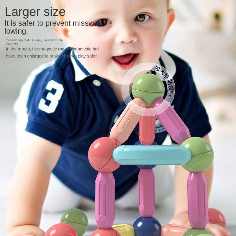 42-Piece Magnetic Construction Set – Colorful Rods & Balls Building Toy for Kids