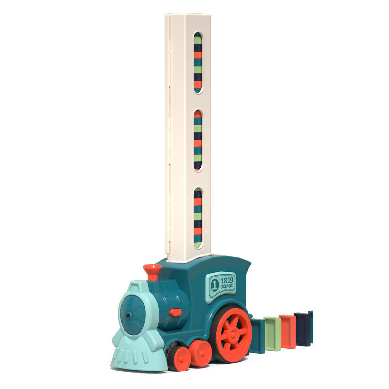 Automatic Domino Train Toy – Domino Laying Train Set with Colorful Tiles for Kids