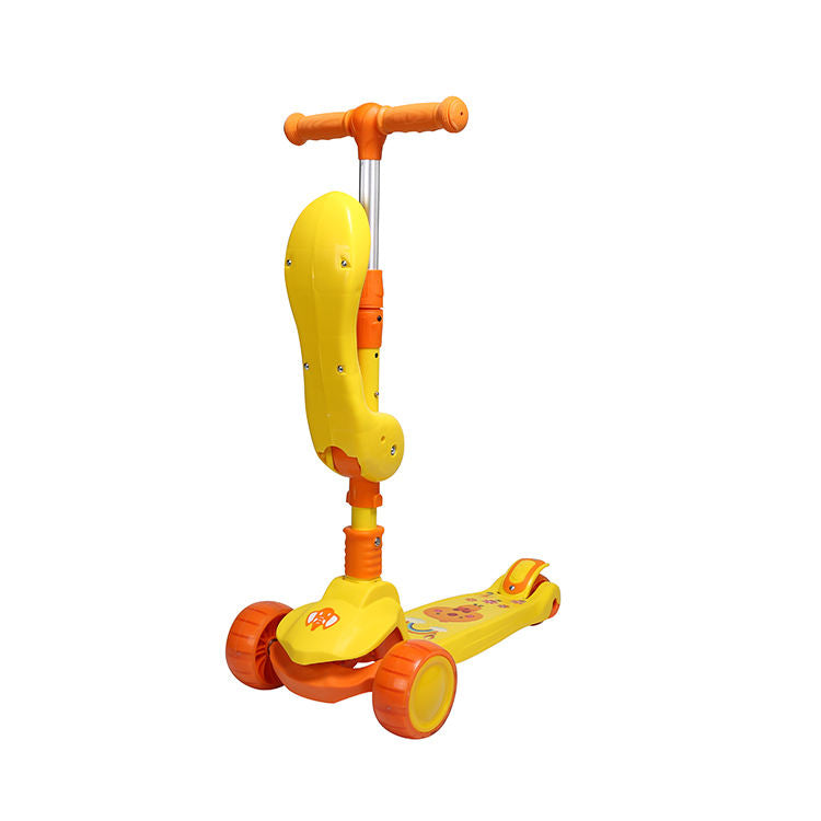 Adjustable Kids Scooter with Foldable Seat – Multi-Color 3-Wheel Ride