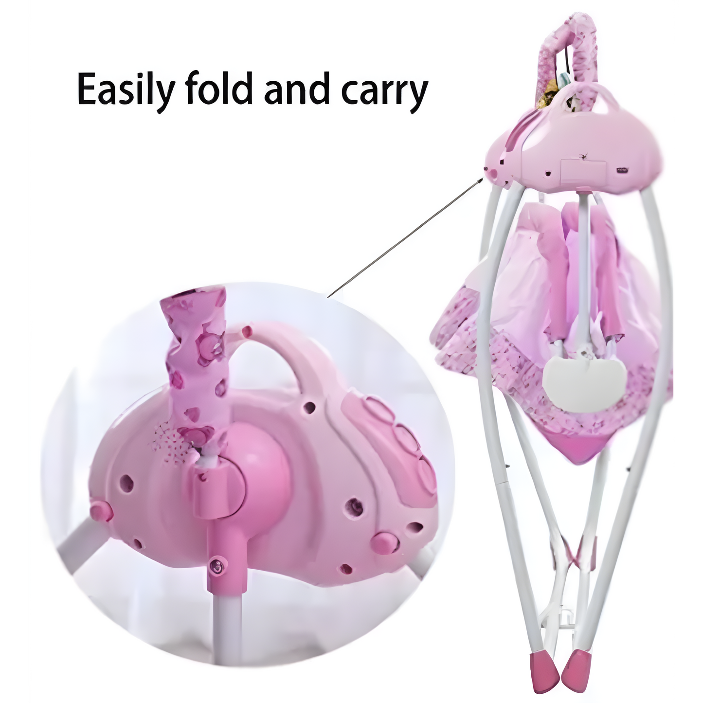 Baby Cradle Electric Rocking Bassinet with Remote Control Pink