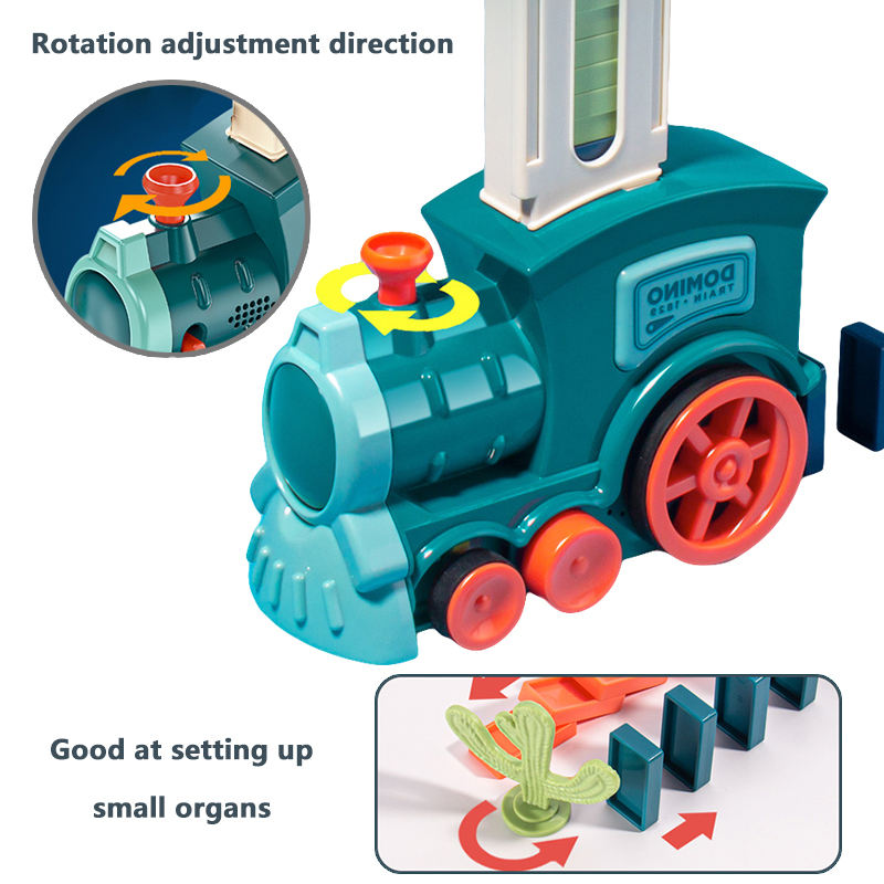 Automatic Domino Train Toy – Domino Laying Train Set with Colorful Tiles for Kids