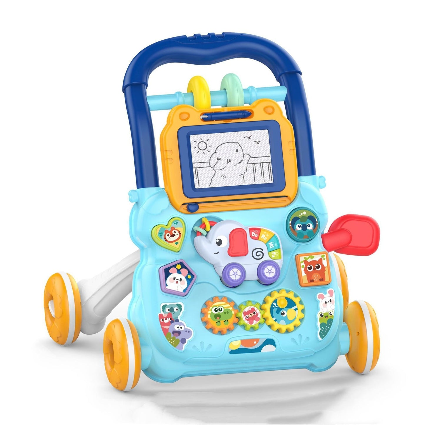 Music Baby Walker – 2-in-1 Activity & Learning Toy | With Lights, Sounds & Drawing Board