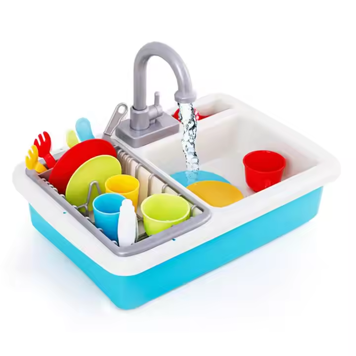 Wash Basin Kitchen Sink Toy With Accessories For Kids