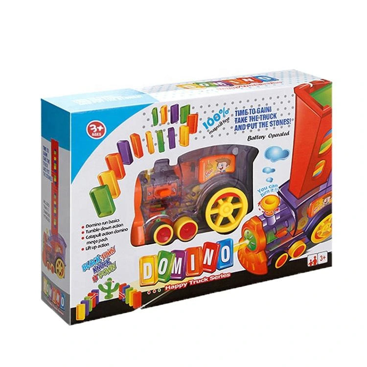 Kids Automatic Laying Domino Train Play Set Electric Bidding Sound