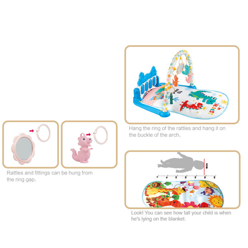 Baby Play with Music, Hanging Toys, and Colorful Dinosaur Design for Infant Development