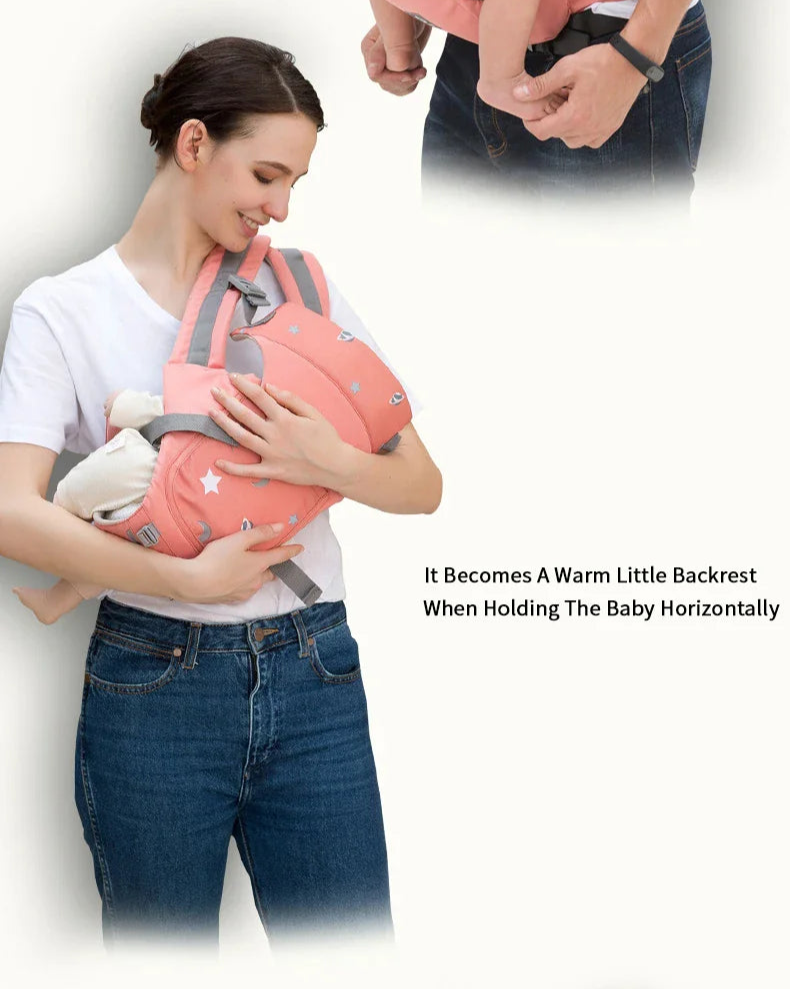 EasyWear 3-in-1 Baby Carrier with Detachable Hip Seat | Ergonomic & Comfortable | Pink Colors