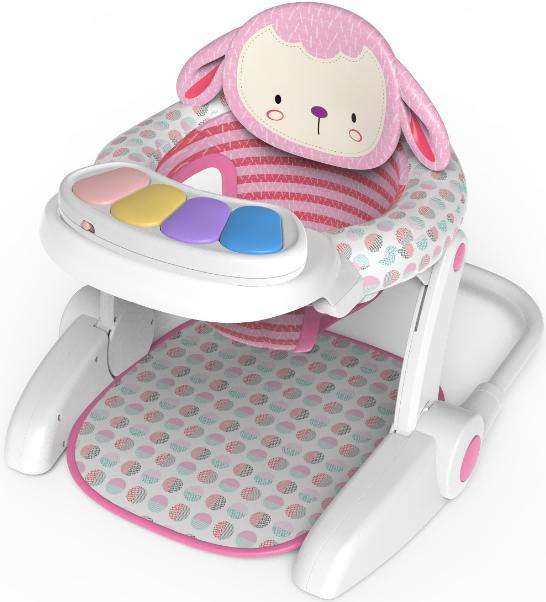Multifunctional Baby Activity Chair with Lama Animal Backrest & Piano Tray – Foldable Booster Seat