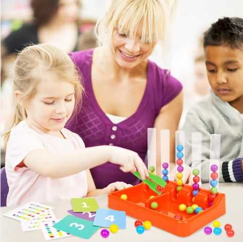 Beads Matching & Stacking Game Educational Skill Toy