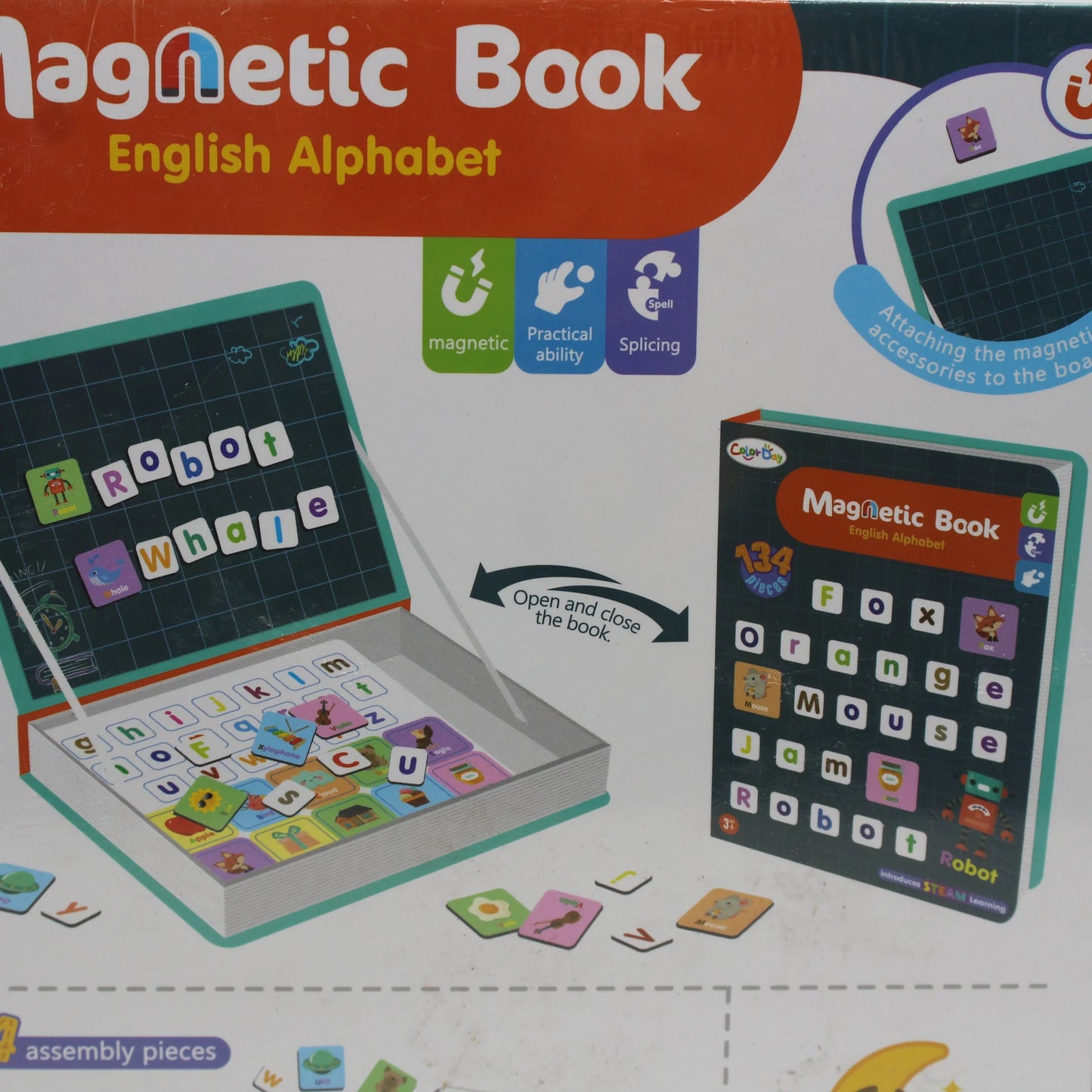 Magnetic Book | Piece Magnetic Puzzle Toy for Kids | Alphabets & Unicorn