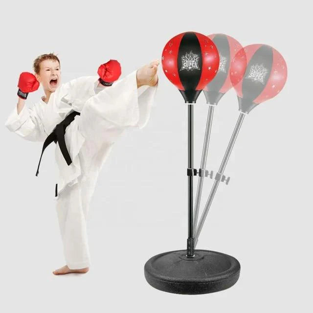 Kids Adjustable Boxing Punching Ball Set with Gloves & Stand – Indoor/Outdoor Training Kit