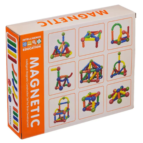 42-Piece Magnetic Construction Set – Colorful Rods & Balls Building Toy for Kids
