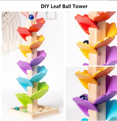 Colorful Rolling Ball Tree Ball Toy (Wooden)
