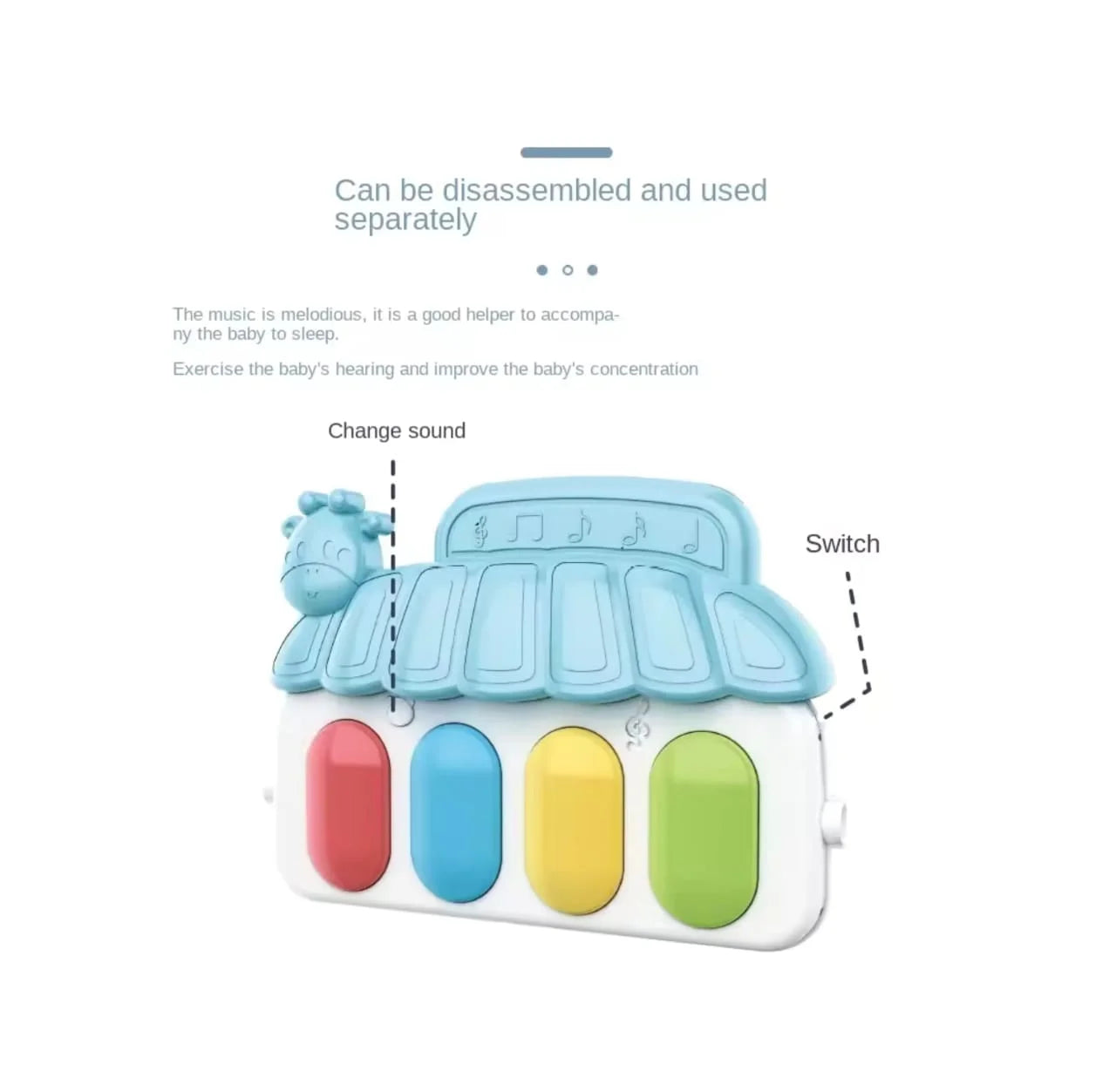Children’s Pedal Piano Gym Mat – Baby Play Mat with Hanging Toys and Musical Keyboard