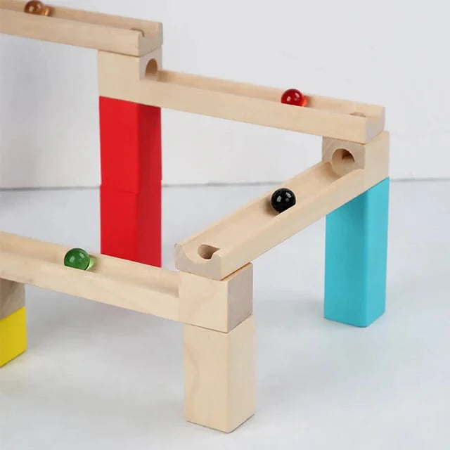 Stitching Ball Track Toys – Wooden Marble Run Toy Set for Kids