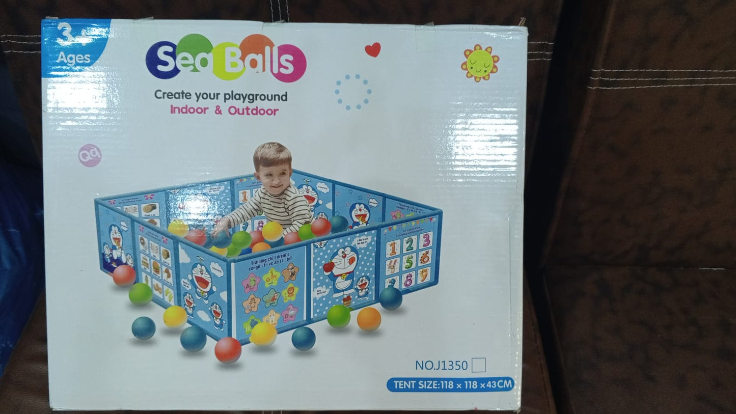 All-in-One Baby Playpen with Basketball & Football Net – Safe Indoor Playground for Active Toddlers