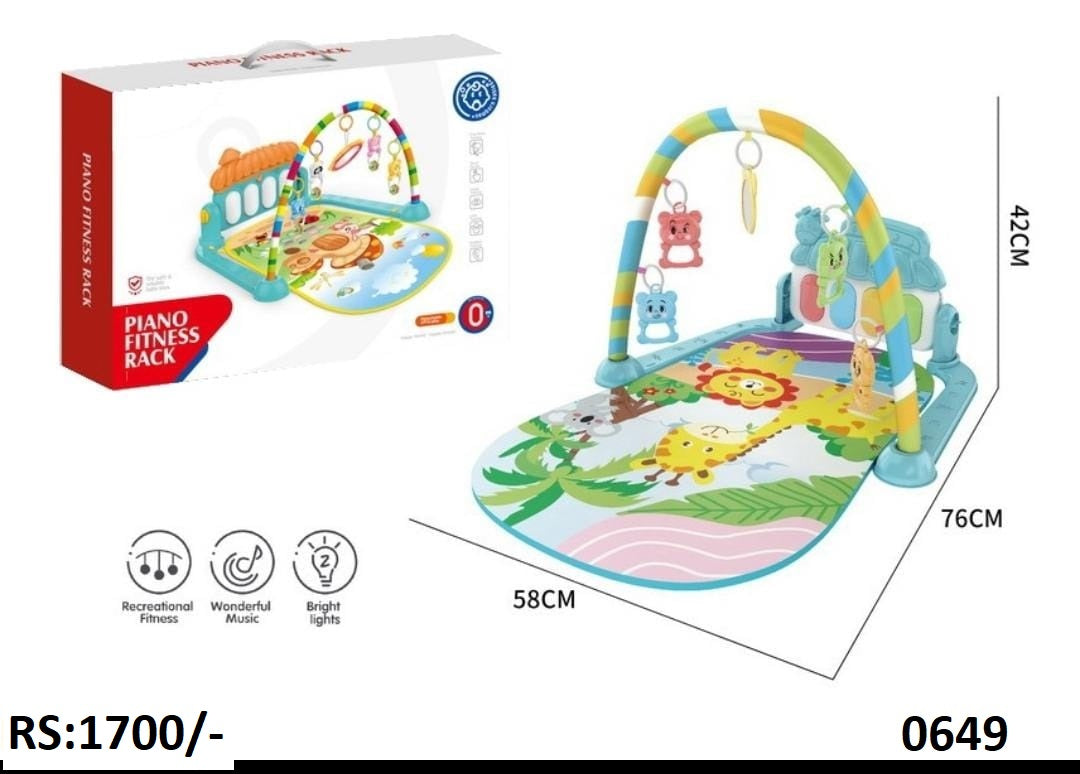 Children’s Pedal Piano Gym Mat – Baby Play Mat with Hanging Toys and Musical Keyboard